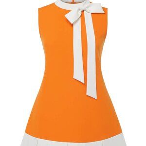 NEW WITH TAGS! Retrostage Orange Crew Bowknot Sleeveless Dress